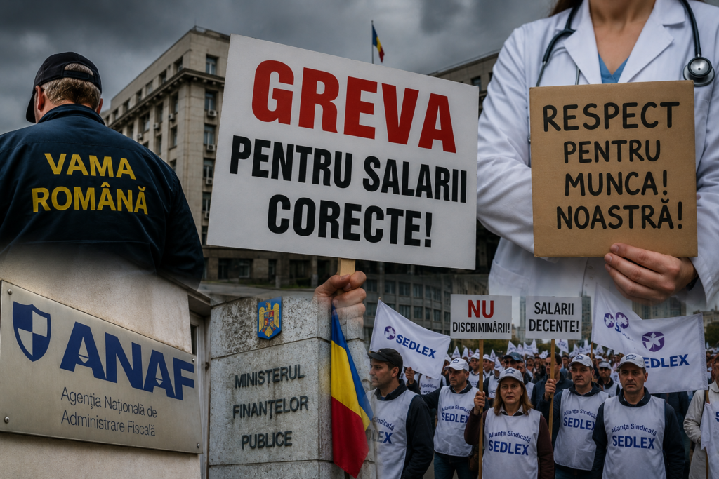 Val de proteste în sectorul bugetar. ANAF, Finanțele, Vama, Sănătatea, ITM, Protecția Mediului și Statistică intră în grevă împotriva noii legi a salarizării