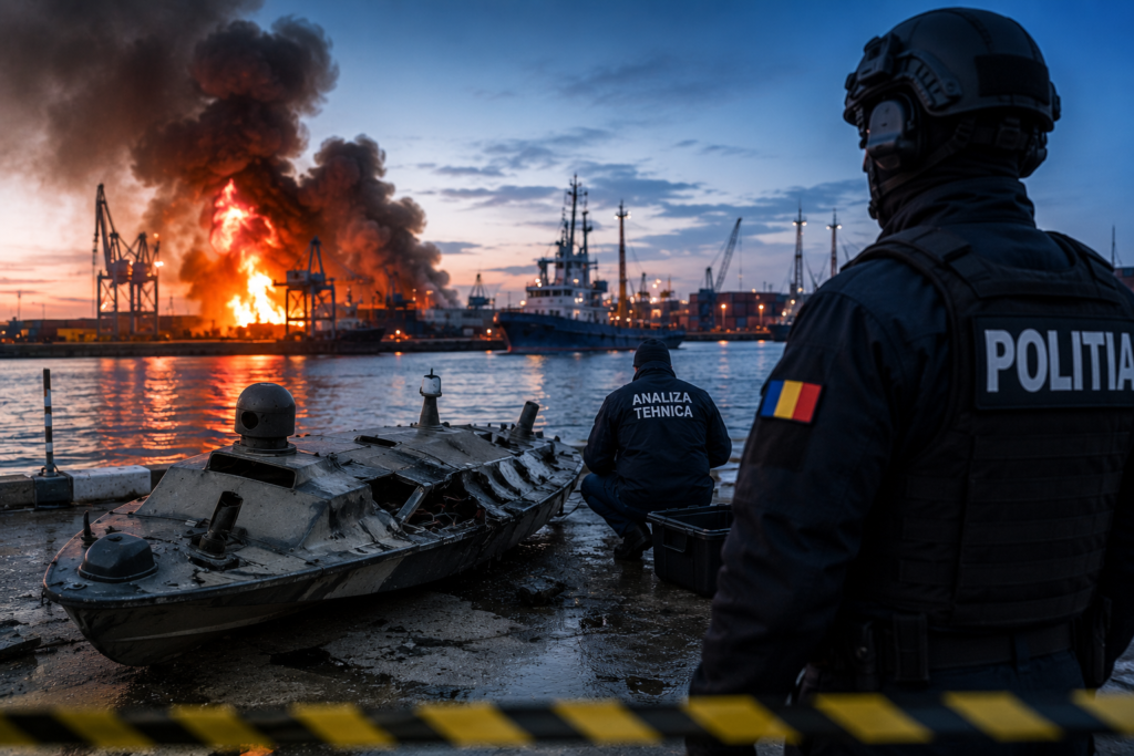 Anchetă după explozia dronei din Portul Constanța. Autoritățile iau în calcul inclusiv ipoteza unui plan cu ghidaj-țintă din partea Ucrainei