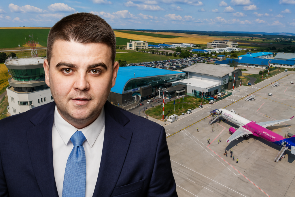 Aeroportul Suceava, în plină transformare. Gheorghe Șoldan: „Am găsit un aeroport aproape gol, astăzi avem 12 destinații și investiții istorice”