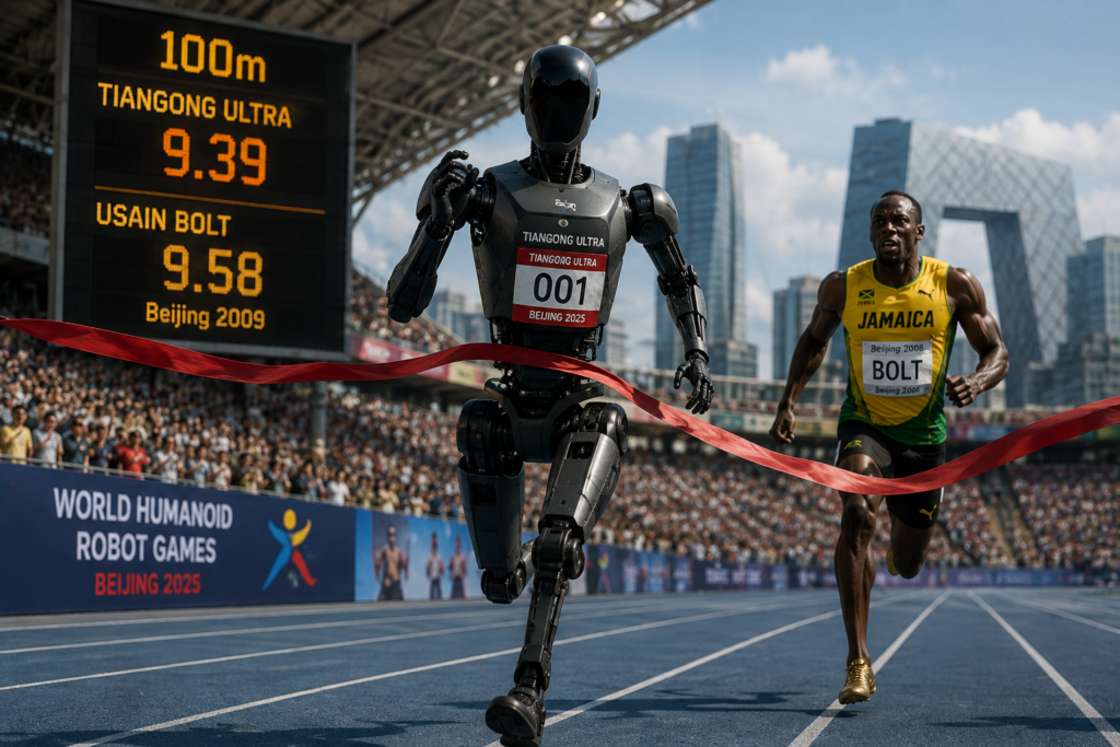 Un robot chinez a bătut timpul lui Usain Bolt la 100 de metri. Record stabilit la Beijing